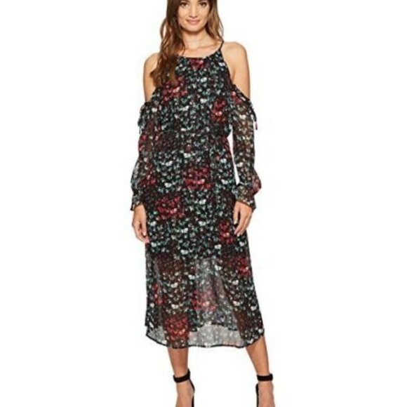 1 State Floral Cold Shoulder Dress Small - Picture 1 of 7